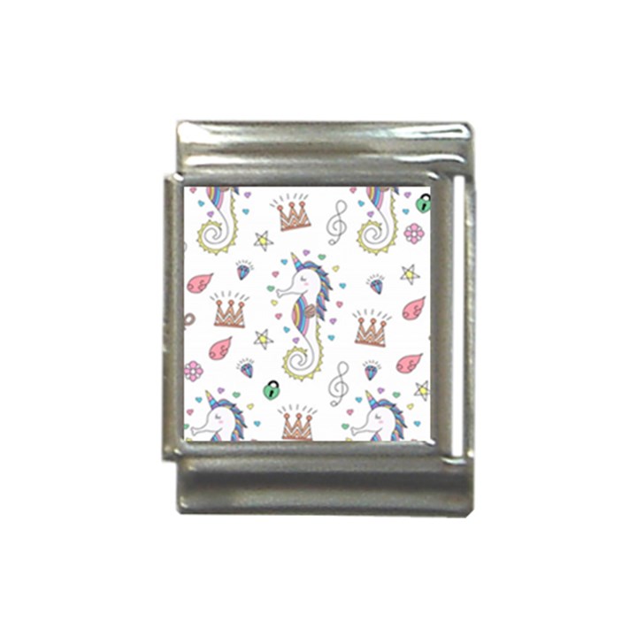 Seamless-pattern-cute-unicorn-cartoon-hand-drawn Italian Charm (13mm)