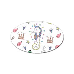 Seamless-pattern-cute-unicorn-cartoon-hand-drawn Sticker Oval (100 Pack) by Salman4z