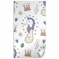 Seamless-pattern-cute-unicorn-cartoon-hand-drawn Canvas 40  X 72  by Salman4z