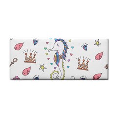 Seamless-pattern-cute-unicorn-cartoon-hand-drawn Hand Towel by Salman4z