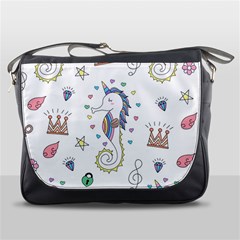 Seamless-pattern-cute-unicorn-cartoon-hand-drawn Messenger Bag by Salman4z