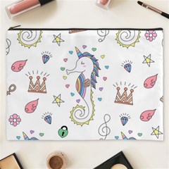 Seamless-pattern-cute-unicorn-cartoon-hand-drawn Cosmetic Bag (xxxl) by Salman4z