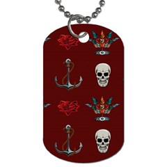 Tattoo-old-school-background-pattern Dog Tag (two Sides) by Salman4z