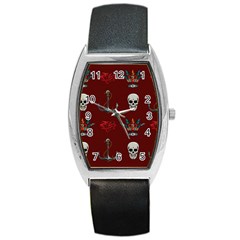 Tattoo-old-school-background-pattern Barrel Style Metal Watch by Salman4z