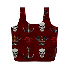 Tattoo-old-school-background-pattern Full Print Recycle Bag (m) by Salman4z