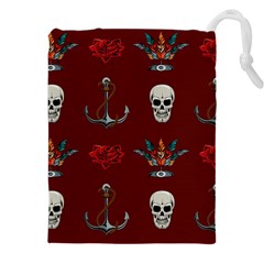 Tattoo-old-school-background-pattern Drawstring Pouch (4xl) by Salman4z