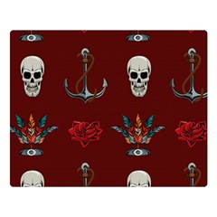 Tattoo-old-school-background-pattern Premium Plush Fleece Blanket (large) by Salman4z