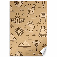 Egyptian-seamless-pattern-symbols-landmarks-signs-egypt Canvas 20  X 30  by Salman4z