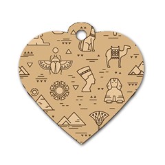 Egyptian-seamless-pattern-symbols-landmarks-signs-egypt Dog Tag Heart (one Side) by Salman4z