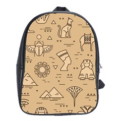 Egyptian-seamless-pattern-symbols-landmarks-signs-egypt School Bag (large) by Salman4z