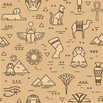 Egyptian-seamless-pattern-symbols-landmarks-signs-egypt Play Mat (Square) Front