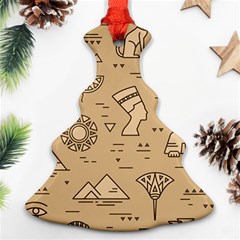 Egyptian-seamless-pattern-symbols-landmarks-signs-egypt Ornament (christmas Tree)  by Salman4z