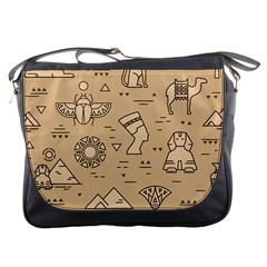 Egyptian-seamless-pattern-symbols-landmarks-signs-egypt Messenger Bag by Salman4z