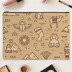 Egyptian-seamless-pattern-symbols-landmarks-signs-egypt Cosmetic Bag (xxxl) by Salman4z