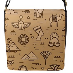 Egyptian-seamless-pattern-symbols-landmarks-signs-egypt Flap Closure Messenger Bag (s) by Salman4z