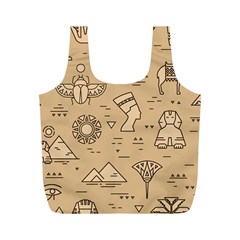 Egyptian-seamless-pattern-symbols-landmarks-signs-egypt Full Print Recycle Bag (m) by Salman4z