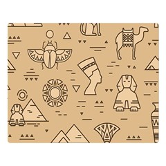 Egyptian-seamless-pattern-symbols-landmarks-signs-egypt Two Sides Premium Plush Fleece Blanket (large) by Salman4z