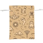 Egyptian-seamless-pattern-symbols-landmarks-signs-egypt Lightweight Drawstring Pouch (XL) Front