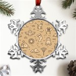 Egyptian-seamless-pattern-symbols-landmarks-signs-egypt Metal Small Snowflake Ornament Front