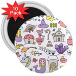 Fantasy-things-doodle-style-vector-illustration 3  Magnets (10 pack)  Front