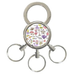 Fantasy-things-doodle-style-vector-illustration 3-ring Key Chain by Salman4z