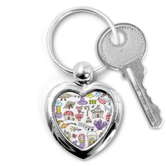 Fantasy-things-doodle-style-vector-illustration Key Chain (heart) by Salman4z