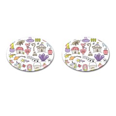 Fantasy-things-doodle-style-vector-illustration Cufflinks (oval) by Salman4z