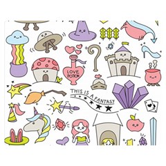 Fantasy-things-doodle-style-vector-illustration Two Sides Premium Plush Fleece Blanket (medium) by Salman4z