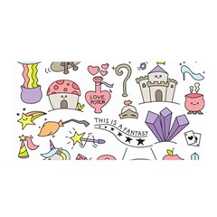 Fantasy-things-doodle-style-vector-illustration Satin Wrap 35  X 70  by Salman4z