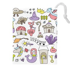 Fantasy-things-doodle-style-vector-illustration Drawstring Pouch (5xl) by Salman4z