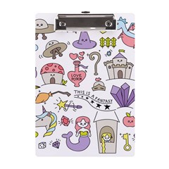 Fantasy-things-doodle-style-vector-illustration A5 Acrylic Clipboard by Salman4z