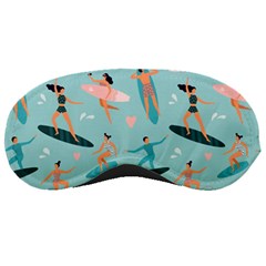 Beach-surfing-surfers-with-surfboards-surfer-rides-wave-summer-outdoors-surfboards-seamless-pattern- Sleeping Mask by Salman4z