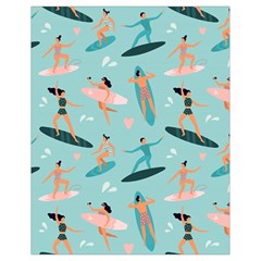 Beach-surfing-surfers-with-surfboards-surfer-rides-wave-summer-outdoors-surfboards-seamless-pattern- Drawstring Bag (small) by Salman4z