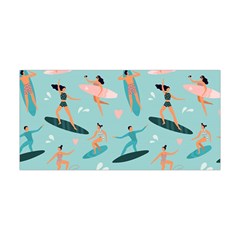 Beach-surfing-surfers-with-surfboards-surfer-rides-wave-summer-outdoors-surfboards-seamless-pattern- Yoga Headband by Salman4z