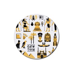 Egypt-symbols-decorative-icons-set Rubber Coaster (round) by Salman4z