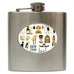 Egypt-symbols-decorative-icons-set Hip Flask (6 oz) Front