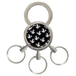 Crane Pattern 3-Ring Key Chain Front