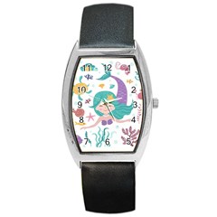 Set-cute-mermaid-seaweeds-marine-inhabitants Barrel Style Metal Watch by Salman4z