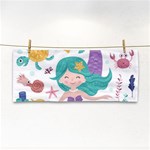 Set-cute-mermaid-seaweeds-marine-inhabitants Hand Towel Front