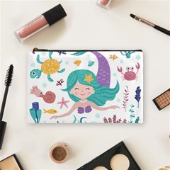 Set-cute-mermaid-seaweeds-marine-inhabitants Cosmetic Bag (medium) by Salman4z