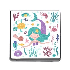 Set-cute-mermaid-seaweeds-marine-inhabitants Memory Card Reader (square 5 Slot) by Salman4z