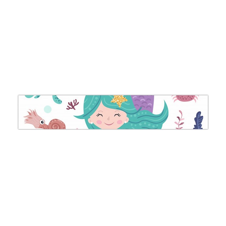 Set-cute-mermaid-seaweeds-marine-inhabitants Premium Plush Fleece Scarf (Mini)