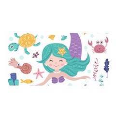 Set-cute-mermaid-seaweeds-marine-inhabitants Satin Wrap 35  X 70  by Salman4z