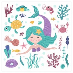 Set-cute-mermaid-seaweeds-marine-inhabitants Lightweight Scarf  by Salman4z