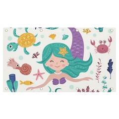 Set-cute-mermaid-seaweeds-marine-inhabitants Banner And Sign 7  X 4  by Salman4z