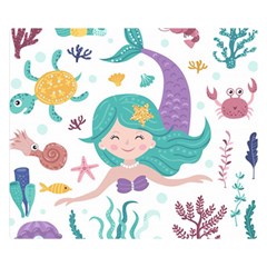 Set-cute-mermaid-seaweeds-marine-inhabitants Premium Plush Fleece Blanket (small) by Salman4z