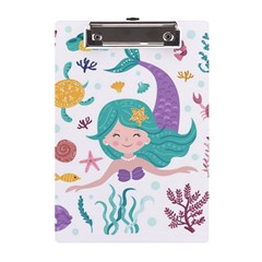 Set-cute-mermaid-seaweeds-marine-inhabitants A5 Acrylic Clipboard by Salman4z