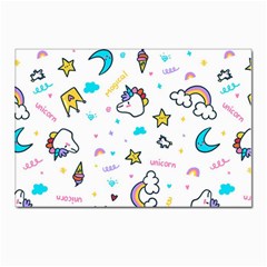 Unicorns-rainbows-seamless-pattern Postcards 5  X 7  (pkg Of 10) by Salman4z