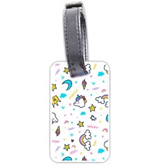 Unicorns-rainbows-seamless-pattern Luggage Tag (one Side) by Salman4z