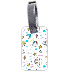 Unicorns-rainbows-seamless-pattern Luggage Tag (two Sides) by Salman4z